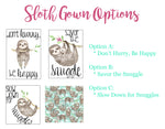 Sloth Baby Gown